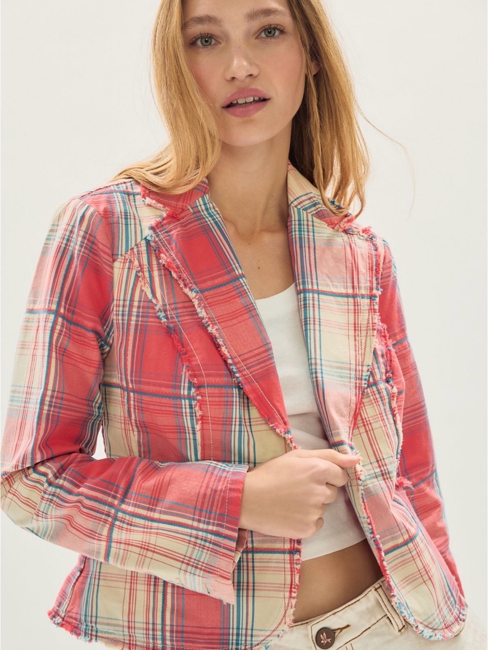 Free People Whip Smart Distressed Paid Blazer XS NWT - Picture 3 of 6